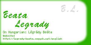 beata legrady business card